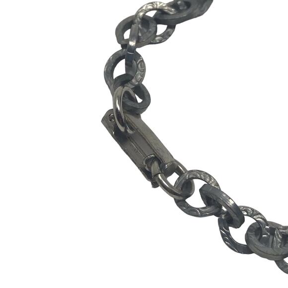 Ornate Pendant Princess Necklace Faux Turquoise Silver-tone Vintage - Picture 5 of 7